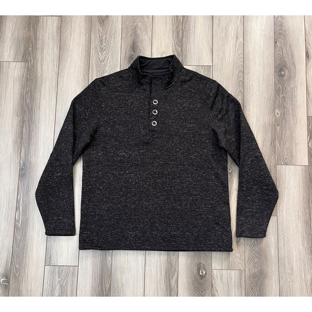 RedHead Quarter Button Pullover Size L Fleece Sweater Polyester Regular Brown